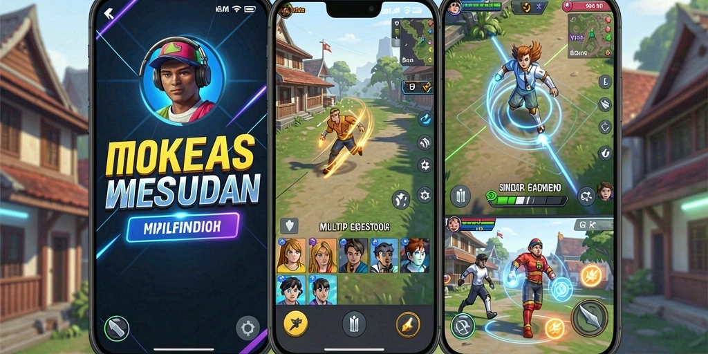 Screenshot menunjukkan tampilan antarmuka yang menarik di dalam game.