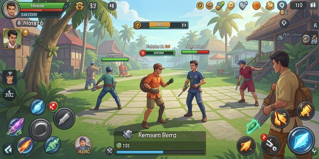 Tampilan karakter yang epik dan dinamis.